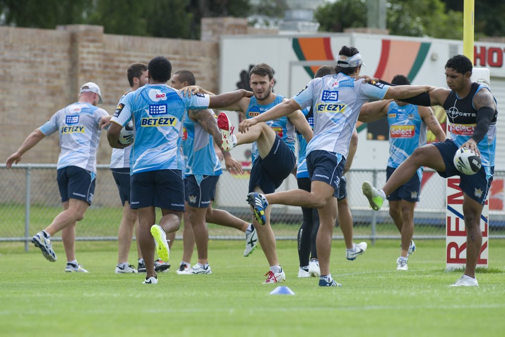 TOOWOOMBA TRAINING: The Titans squad trains ahead of last year's NRL trial at Clive Berghofer Stadium. TOOWOOMBA TRAINING: The Titans squad trains ahead of last year's NRL trial at Clive Berghofer Stadium.