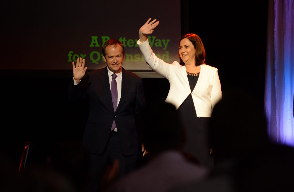 Queensland's would-be Premier Annastacia Palaszczuk with Federal Opposition Leader Bill Shorten Queensland's would-be Premier Annastacia Palaszczuk with Federal Opposition Leader Bill Shorten