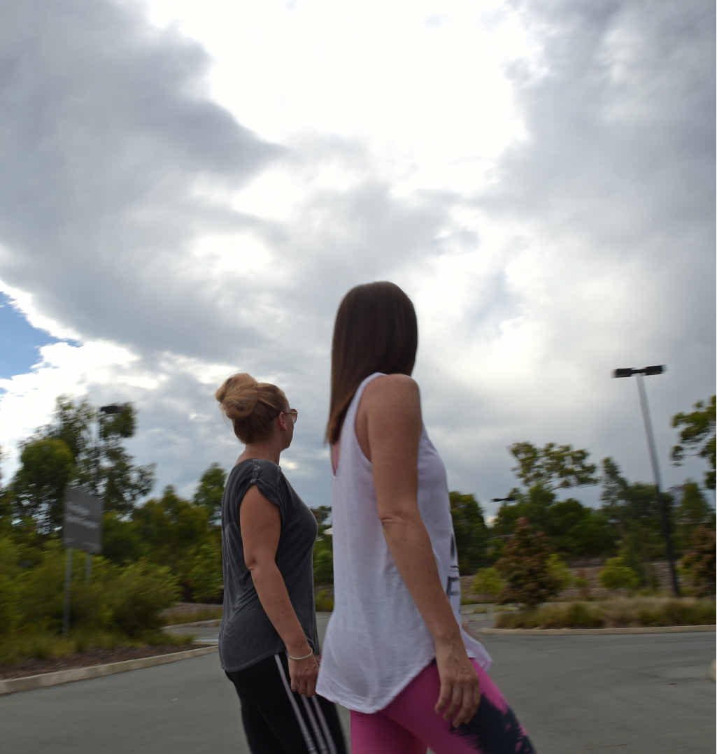 CROWD-STOPPER: Nadine Hoffman and Vickie Hall were stunned at seeing a strange light in the sky over Peregian Springs. CROWD-STOPPER: Nadine Hoffman and Vickie Hall were stunned at seeing a strange light in the sky over Peregian Springs.