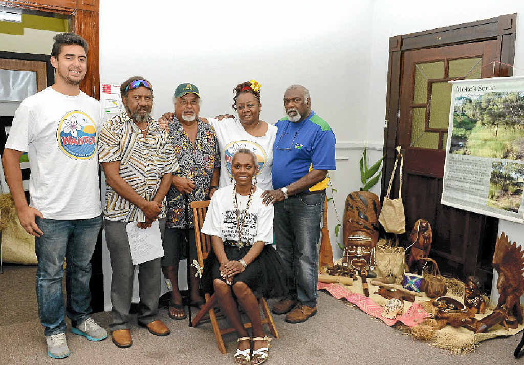 GATHERING: Zac Wone, Harold Fatnowna, Rodney Motto, Emalda Davis, Matt Nagas and (seated) Shelly Nagas were part of the Wantok 2015 conference for Australian South Sea Islanders. GATHERING: Zac Wone, Harold Fatnowna, Rodney Motto, Emalda Davis, Matt Nagas and (seated) Shelly Nagas were part of the Wantok 2015 conference for Australian South Sea Islanders.
