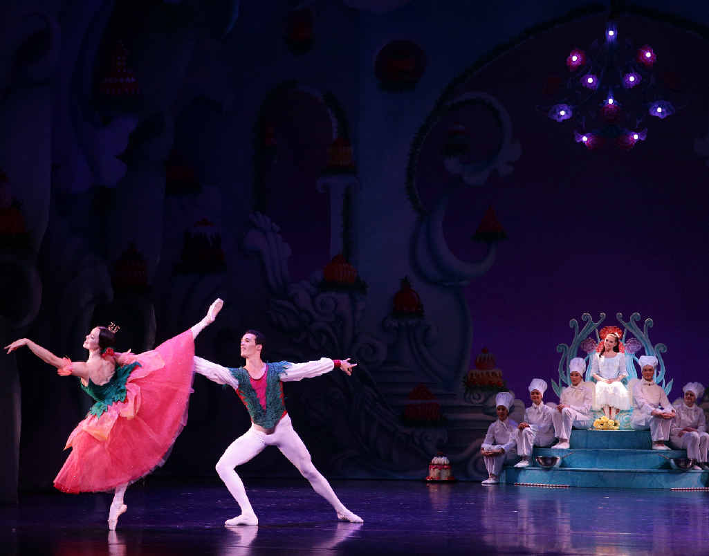 TOP ACT: Two of the dancers – Eleanor Freeman and Emilio Pavan – in Waltz of Flowers. TOP ACT: Two of the dancers – Eleanor Freeman and Emilio Pavan – in Waltz of Flowers.