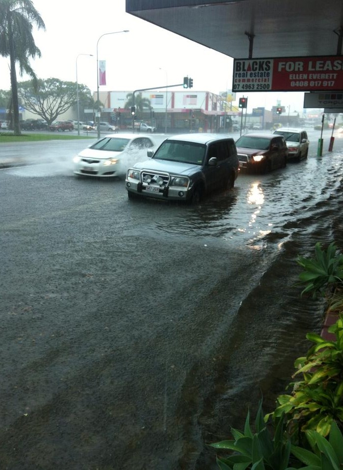 Heather Glasziou captured the flash flooding on Gordon St, Mackay. Heather Glasziou captured the flash flooding on Gordon St, Mackay.