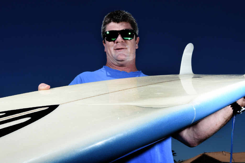 BIG BUMP: Local surfer Hamish Murray, of Ballina, believes he encountered a shark during his surf on Saturday. BIG BUMP: Local surfer Hamish Murray, of Ballina, believes he encountered a shark during his surf on Saturday.