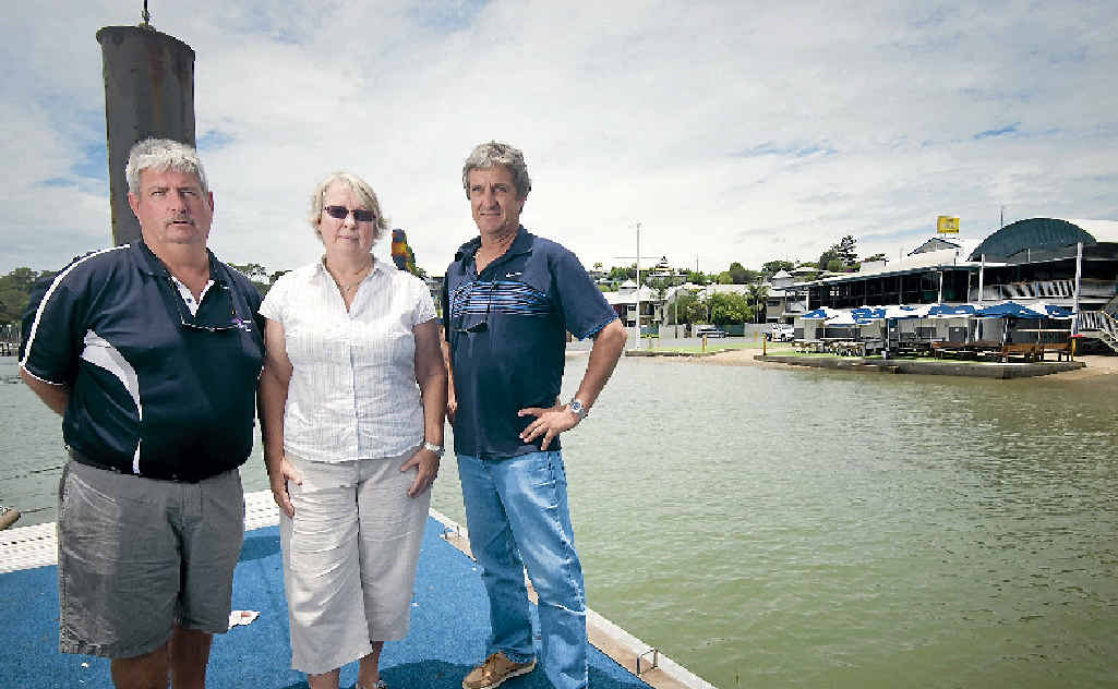 UNCERTAINTY: Port Curtis Sailing Club secretary manager Brian Dawson (left) with committee members Lynne Campbell and Ian Williams, and Peppy the lorikeet. UNCERTAINTY: Port Curtis Sailing Club secretary manager Brian Dawson (left) with committee members Lynne Campbell and Ian Williams, and Peppy the lorikeet.