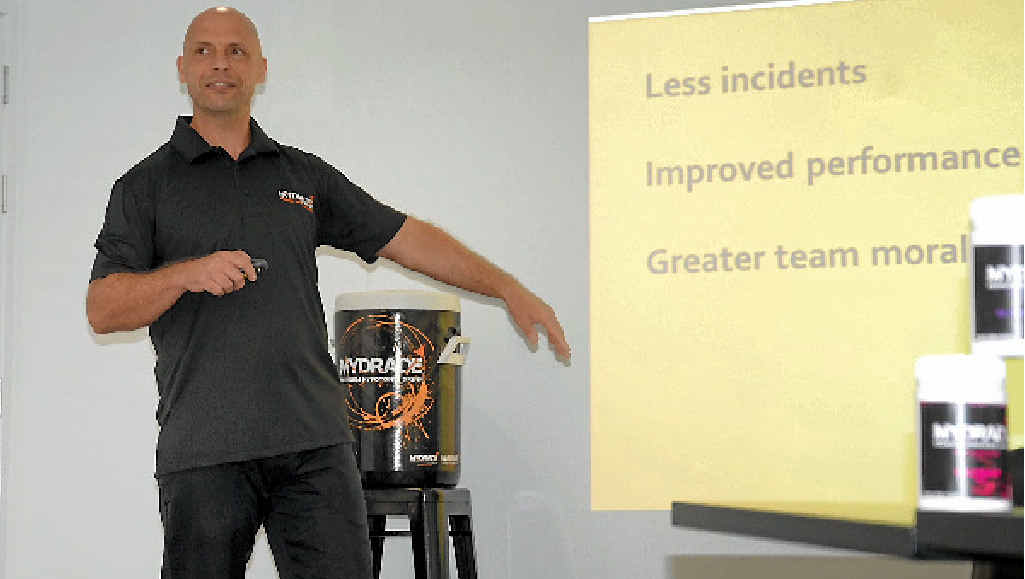 LOOK AFTER YOUR BODY: Richard Nizielski gives a hydration workshop at Down to Earth Results, Gladstone. LOOK AFTER YOUR BODY: Richard Nizielski gives a hydration workshop at Down to Earth Results, Gladstone.