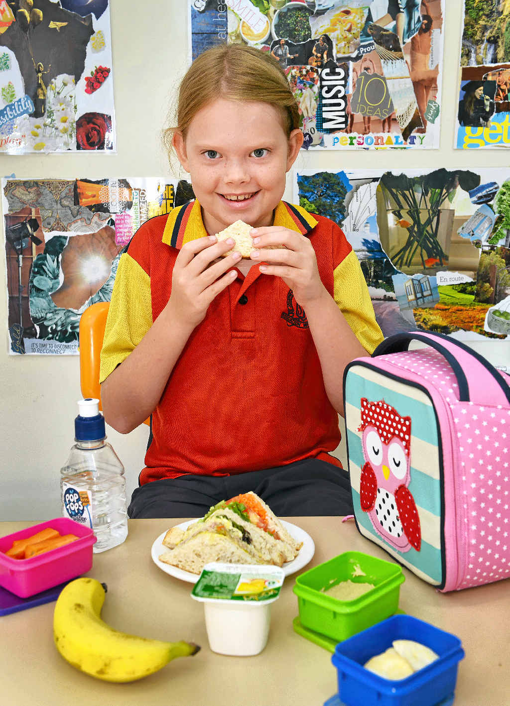 SOPHIE’S CHOICE: Sophie Skorpil, 9, enjoys a healthy packed school lunch. SOPHIE’S CHOICE: Sophie Skorpil, 9, enjoys a healthy packed school lunch.