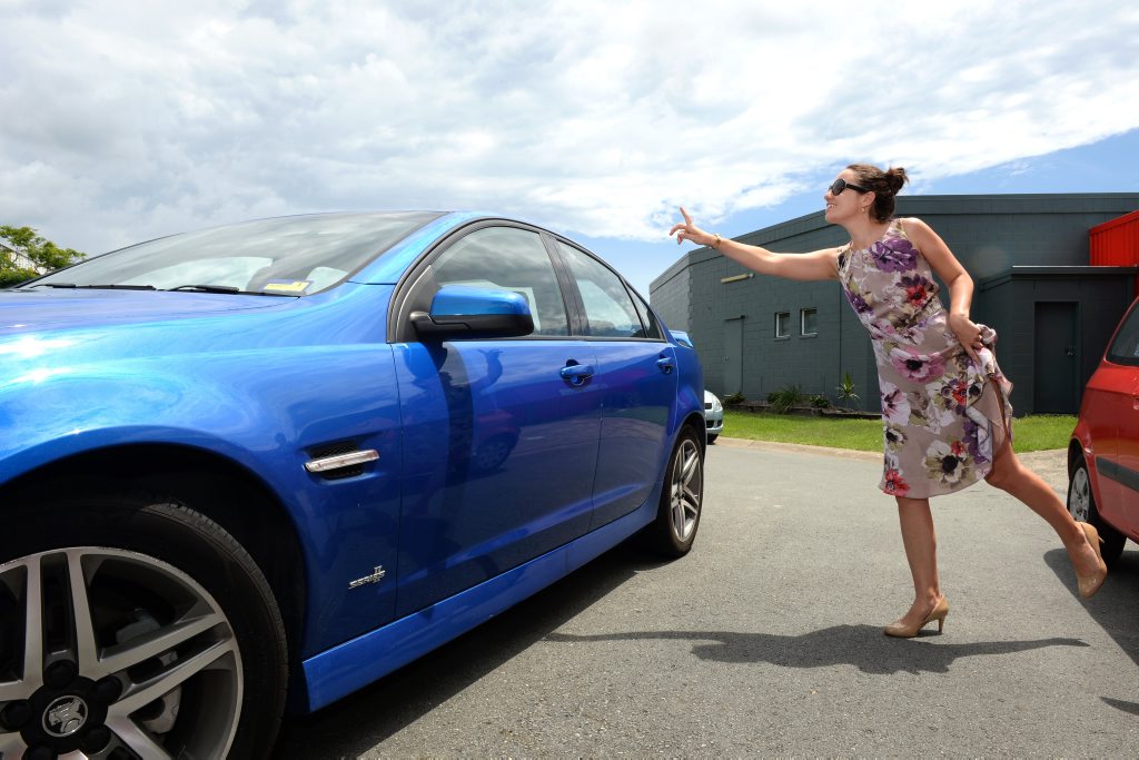 Tweed Daily News reporter Alina Rylko catches a Uber taxi in Tweed Heads. Photo: John Gass / Tweed Daily News Tweed Daily News reporter Alina Rylko catches a Uber taxi in Tweed Heads. Photo: John Gass / Tweed Daily News