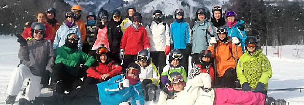 EXPLORING NEW GROUND: Brittney DeBoni, Zoey Cooke, Nadine O’Mara, James McCall, Paris Greening, Liam Mason, Gilly Dougherty, Kristy Davidson, Miranda Matthews, Jessee Young, Celeste Langevad, Brooklyn Lade, India Lade, Sailor Harvey (back row), Tiegan Hodges, Daniel Gilbert, James Heitman, Emily Pini, Angel Shaw, Bryce Anderson, Patrick Mahood, Tim Hines (second row), Darcee Huttley-Haines and Amanda Stoneman (front centre) skiing in Japan. Absent was Zane Kennedy and Matthew Diamond. EXPLORING NEW GROUND: Brittney DeBoni, Zoey Cooke, Nadine O’Mara, James McCall, Paris Greening, Liam Mason, Gilly Dougherty, Kristy Davidson, Miranda Matthews, Jessee Young, Celeste Langevad, Brooklyn Lade, India Lade, Sailor Harvey (back row), Tiegan Hodges, Daniel Gilbert, James Heitman, Emily Pini, Angel Shaw, Bryce Anderson, Patrick Mahood, Tim Hines (second row), Darcee Huttley-Haines and Amanda Stoneman (front centre) skiing in Japan. Absent was Zane Kennedy and Matthew Diamond.