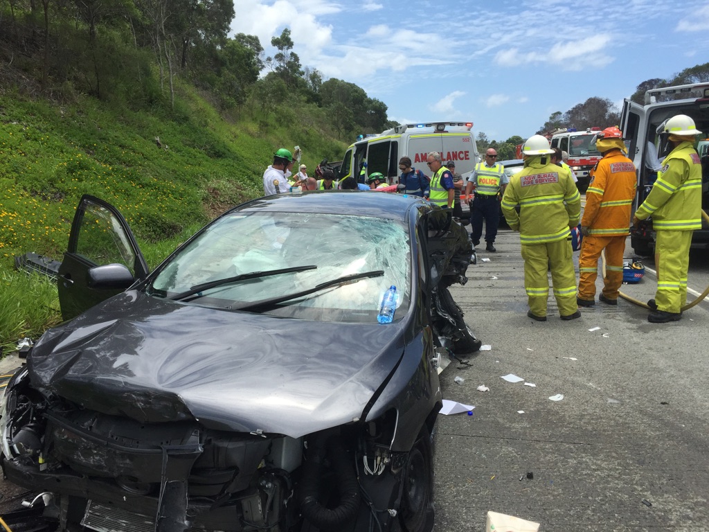 Emergency services attend the scene of a four-vehicle crash on the Pacific Hwy near Pottsville.
Emergency services attend the scene of a four-vehicle crash on the Pacific Hwy near Pottsville.