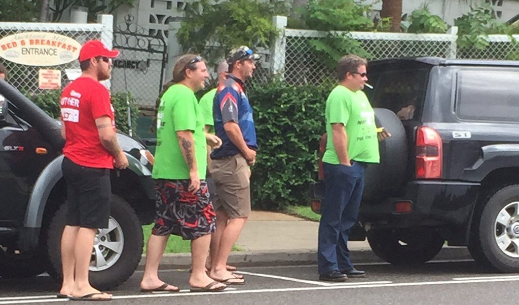 INTIMIDATING: Protesters were ‘having a go’ at LNP candidate Michael Duggan in Gladstone. INTIMIDATING: Protesters were ‘having a go’ at LNP candidate Michael Duggan in Gladstone.
