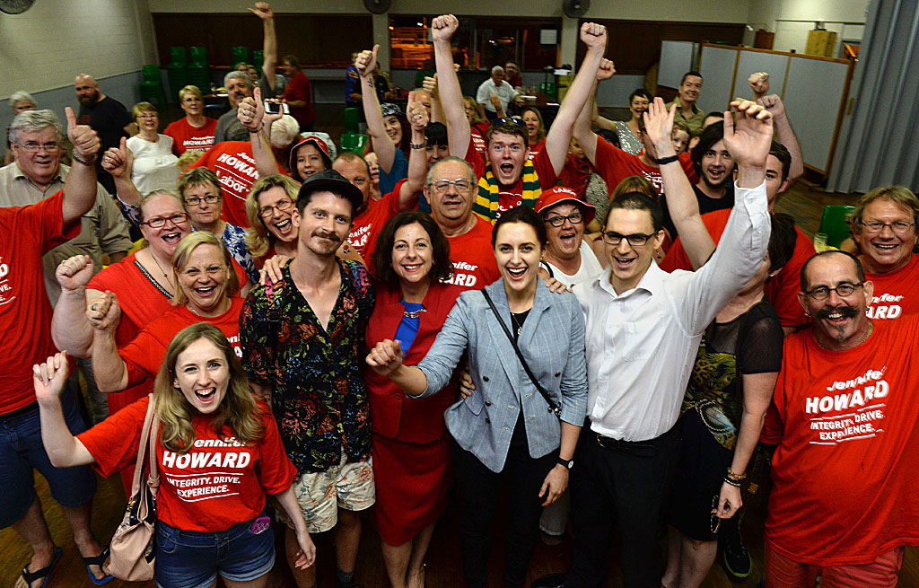 The new member for Ipswich Jennifer Howard celebrates with her campaign team following her victory in the 2015 Queensland election. The new member for Ipswich Jennifer Howard celebrates with her campaign team following her victory in the 2015 Queensland election.