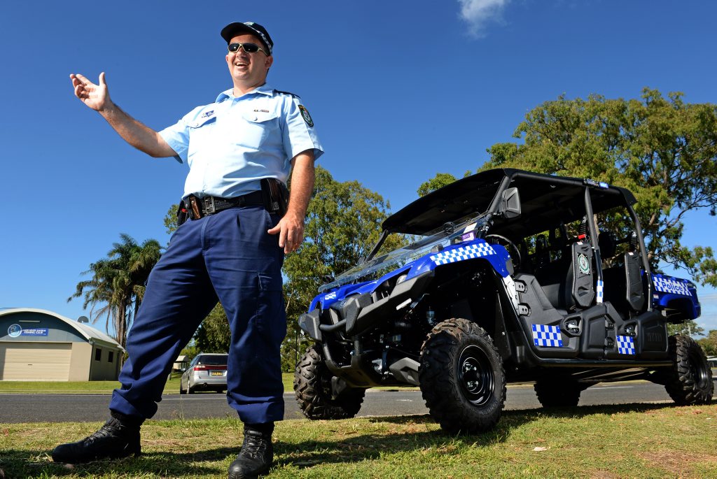 Sgt Mal Kentwell with the new All Terrain Vihicle (ATC). Photo: John Gass / Tweed Daily News Sgt Mal Kentwell with the new All Terrain Vihicle (ATC). Photo: John Gass / Tweed Daily News