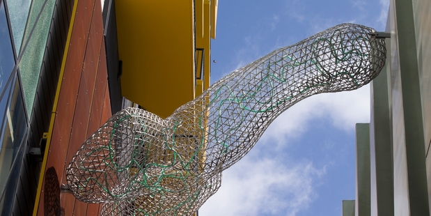 Part of the aluminium mesh sculptures near the New Lynn railway station and mall. Photo / Nick Reed Part of the aluminium mesh sculptures near the New Lynn railway station and mall. Photo / Nick Reed