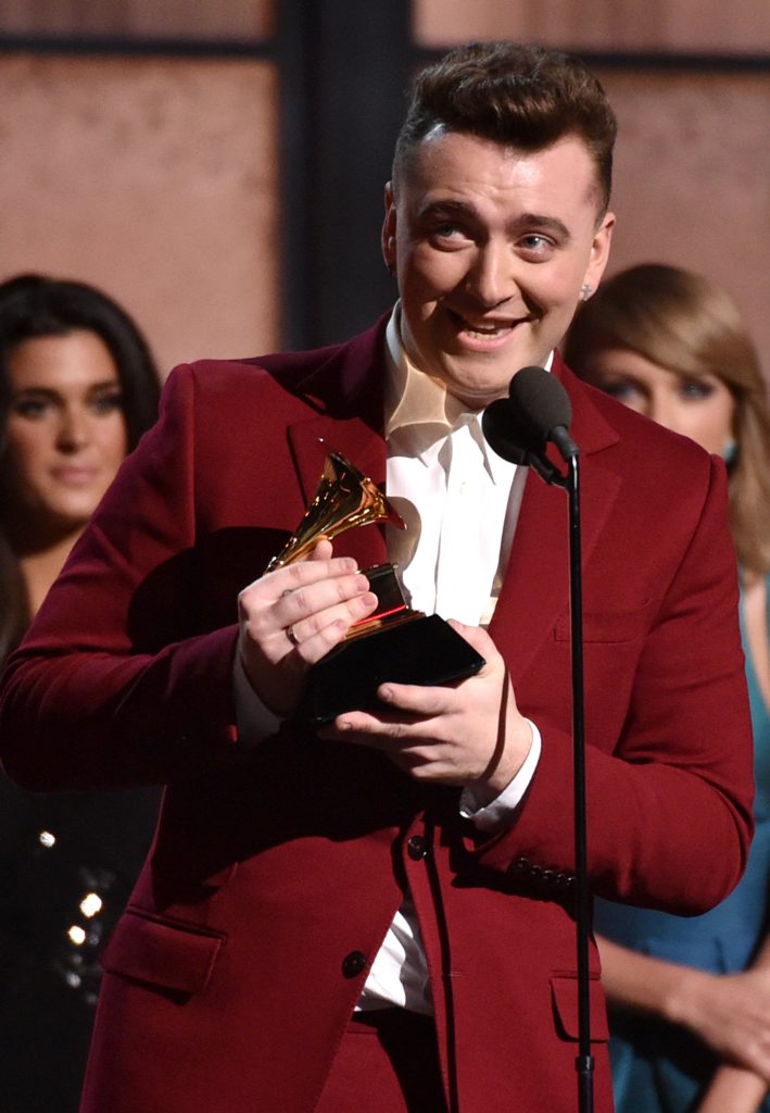 Sam Smith accepts the award for best new artist at the 57th annual Grammy Awards. Sam Smith accepts the award for best new artist at the 57th annual Grammy Awards.