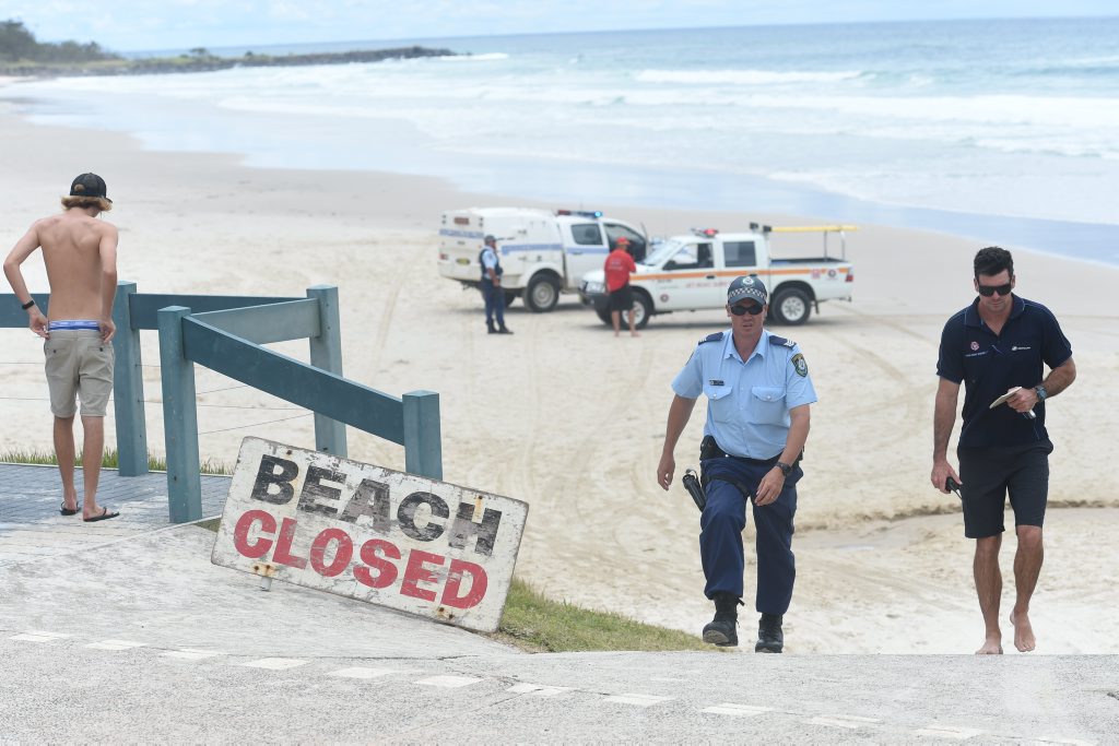 Shelly Beach in Ballina was closed after a Japanese national died in a shark attack. Shelly Beach in Ballina was closed after a Japanese national died in a shark attack.