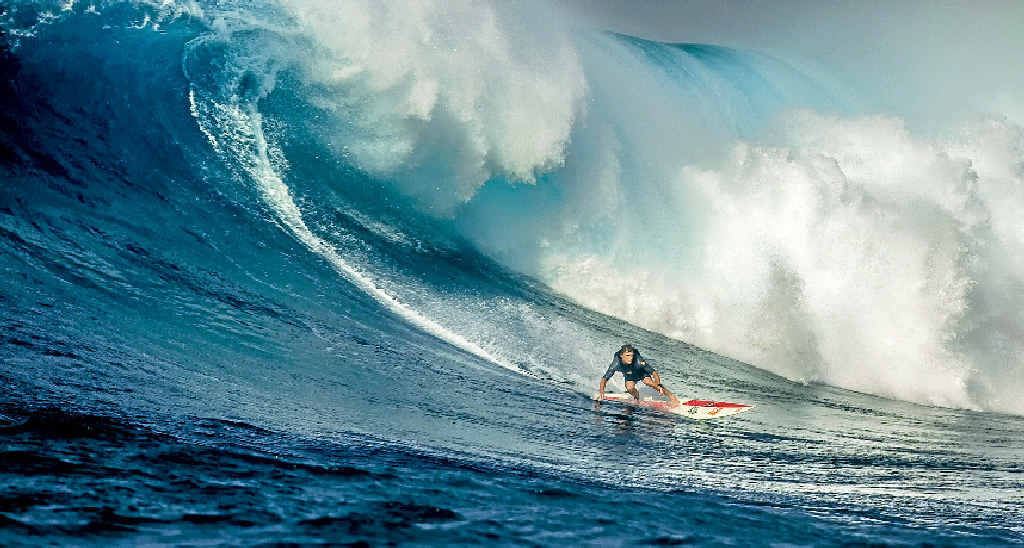 Justin Holland, a 38-year-old father of two, had surgery which involved putting a titanium rod in his leg following his run-in with the 18m wave Justin Holland, a 38-year-old father of two, had surgery which involved putting a titanium rod in his leg following his run-in with the 18m wave