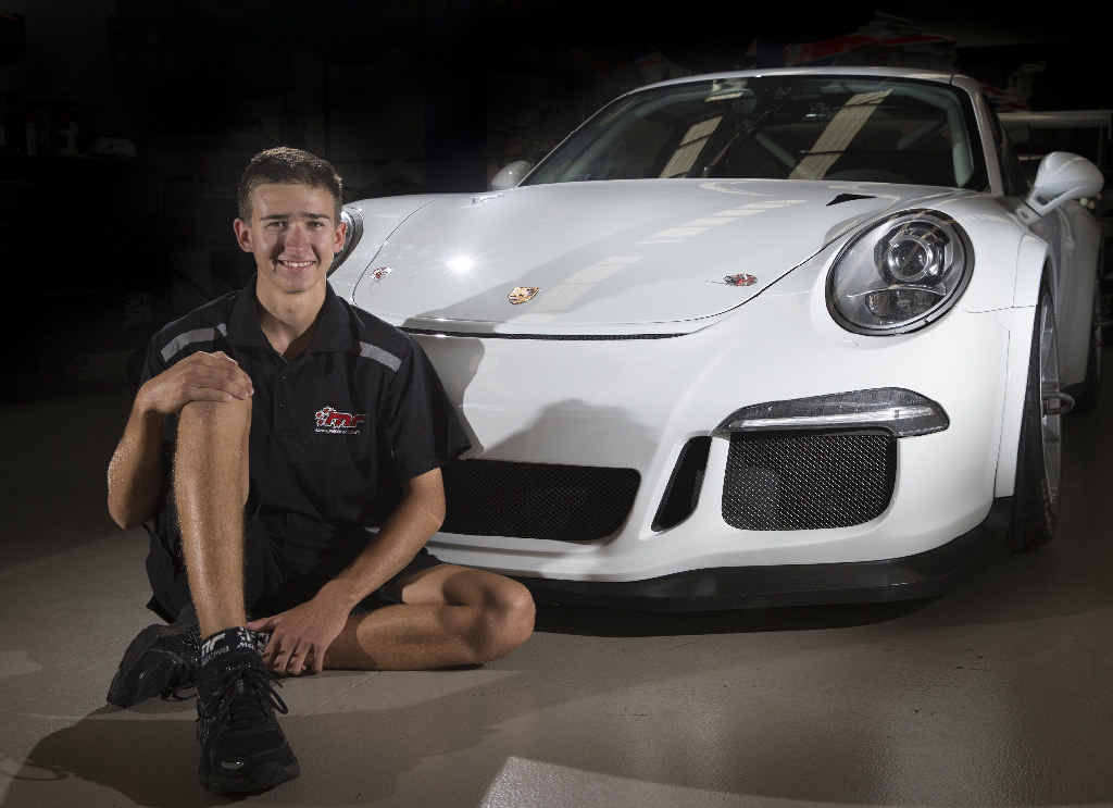 GREAT OPPORTUNITY: Matt Campbell with the car he will drive in the Porsche Carrera Cup Australia championship. GREAT OPPORTUNITY: Matt Campbell with the car he will drive in the Porsche Carrera Cup Australia championship.