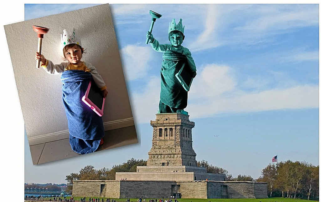 The finished product was widely praised on social media. INSET: The original photo of David’s daughter. The finished product was widely praised on social media. INSET: The original photo of David’s daughter.