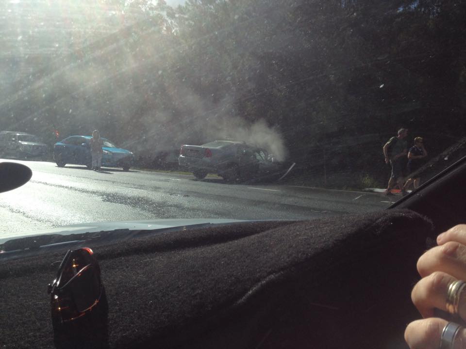 Three-vehicle crash Steve Irwin Way at Landsborough Three-vehicle crash Steve Irwin Way at Landsborough