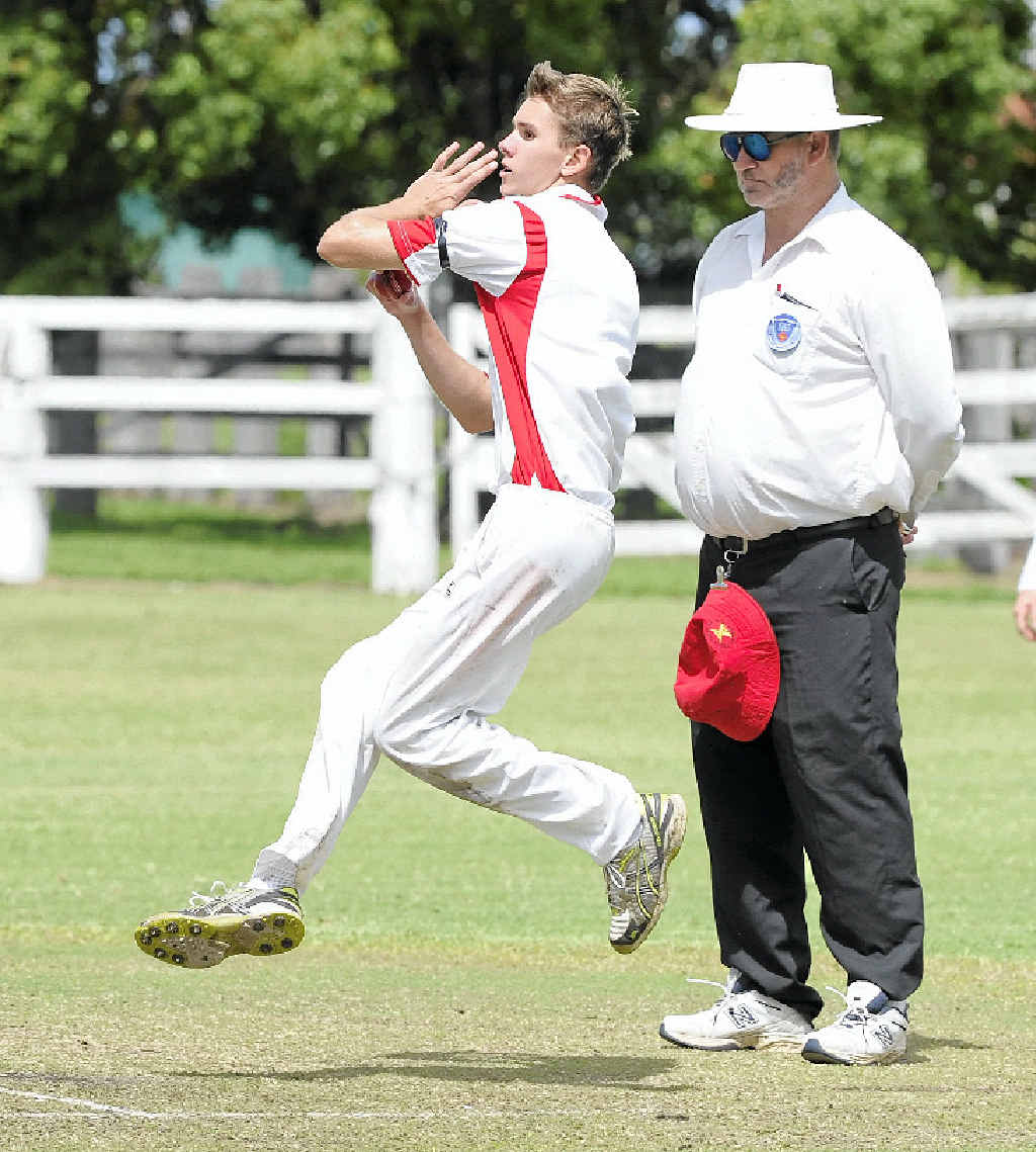 ON SONG: Brendan Cleaver took 10 wickets for South Services in the CRCA Premier League match against GDSC Easts at Ulmarra Showground. PHOTO: DEBRAH NOVAK ON SONG: Brendan Cleaver took 10 wickets for South Services in the CRCA Premier League match against GDSC Easts at Ulmarra Showground. PHOTO: DEBRAH NOVAK