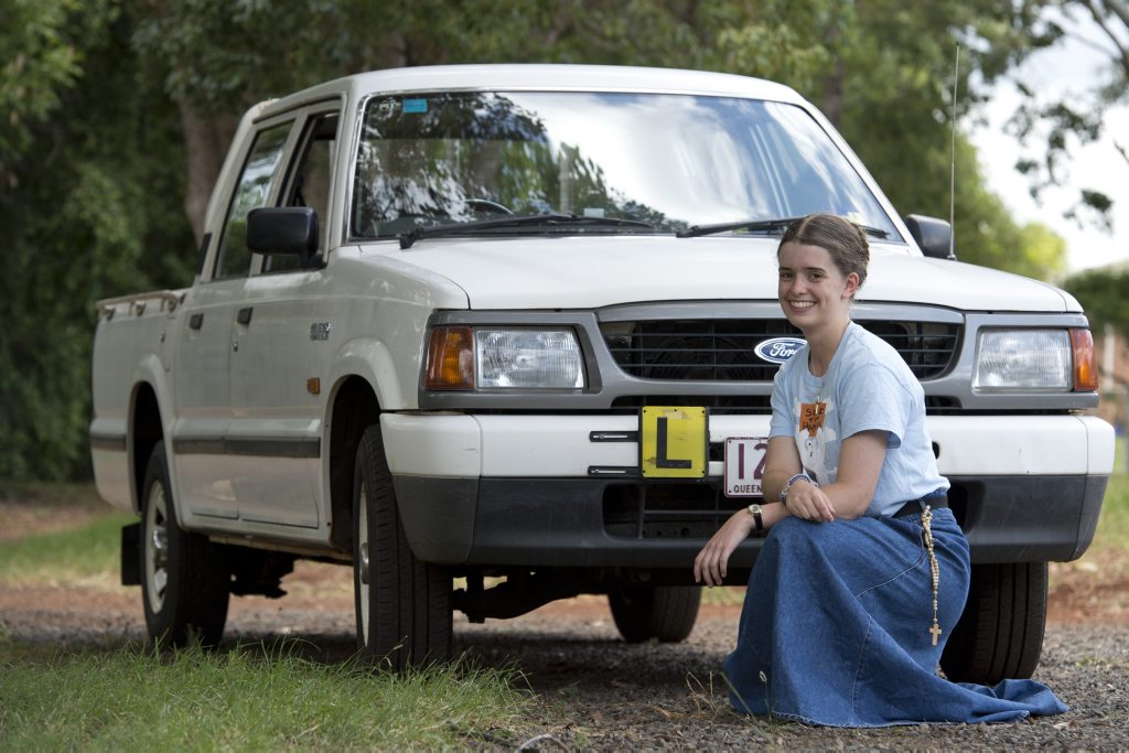 Learner driver Nancy Webb says thanks to Toowoomba drivers for their patience, Tuesday, February 17, 2015. Photo Kevin Farmer / The Chronicle Learner driver Nancy Webb says thanks to Toowoomba drivers for their patience, Tuesday, February 17, 2015. Photo Kevin Farmer / The Chronicle