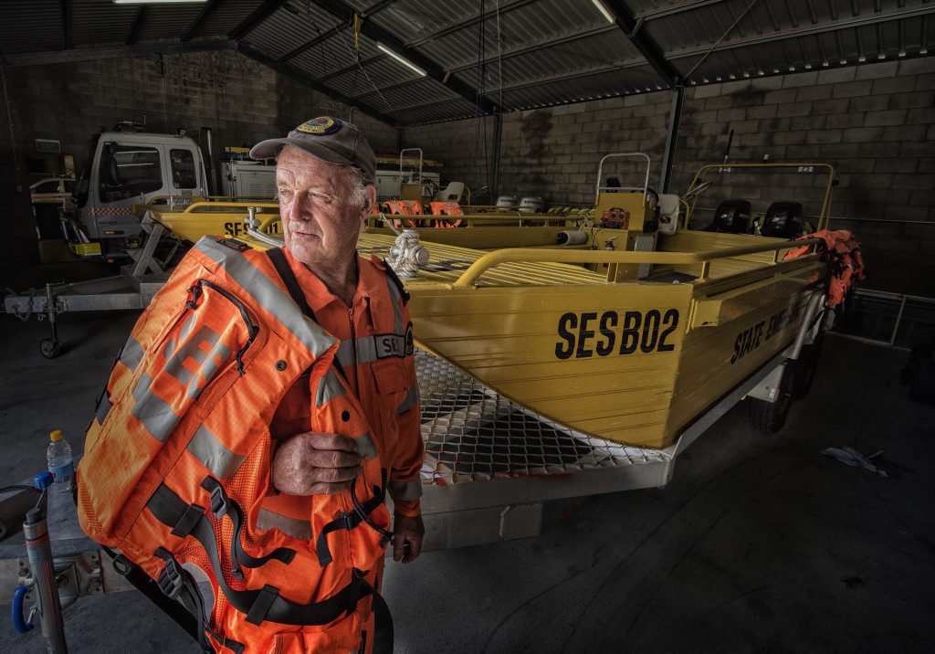 Terry Boatswain of Grafton City SES starts getting ready for the predicted wild weather and rainfall this weekend. Photo Adam Hourigan / The Daily Examiner Terry Boatswain of Grafton City SES starts getting ready for the predicted wild weather and rainfall this weekend. Photo Adam Hourigan / The Daily Examiner
