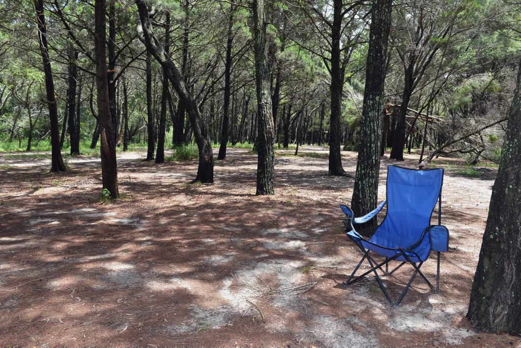 Out enjoying the beautiful day before the storm. A lonely camp chair at Inskip Point camp ground Photo: Greg Miller / Gympie Times Out enjoying the beautiful day before the storm. A lonely camp chair at Inskip Point camp ground Photo: Greg Miller / Gympie Times