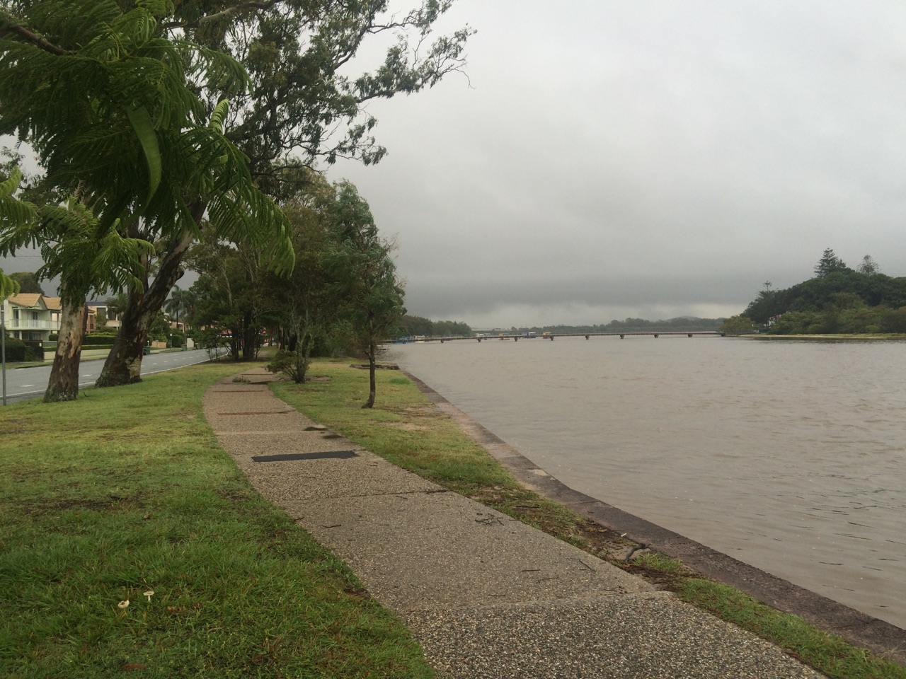 Dark clouds loom over Maroochy River. Dark clouds loom over Maroochy River.