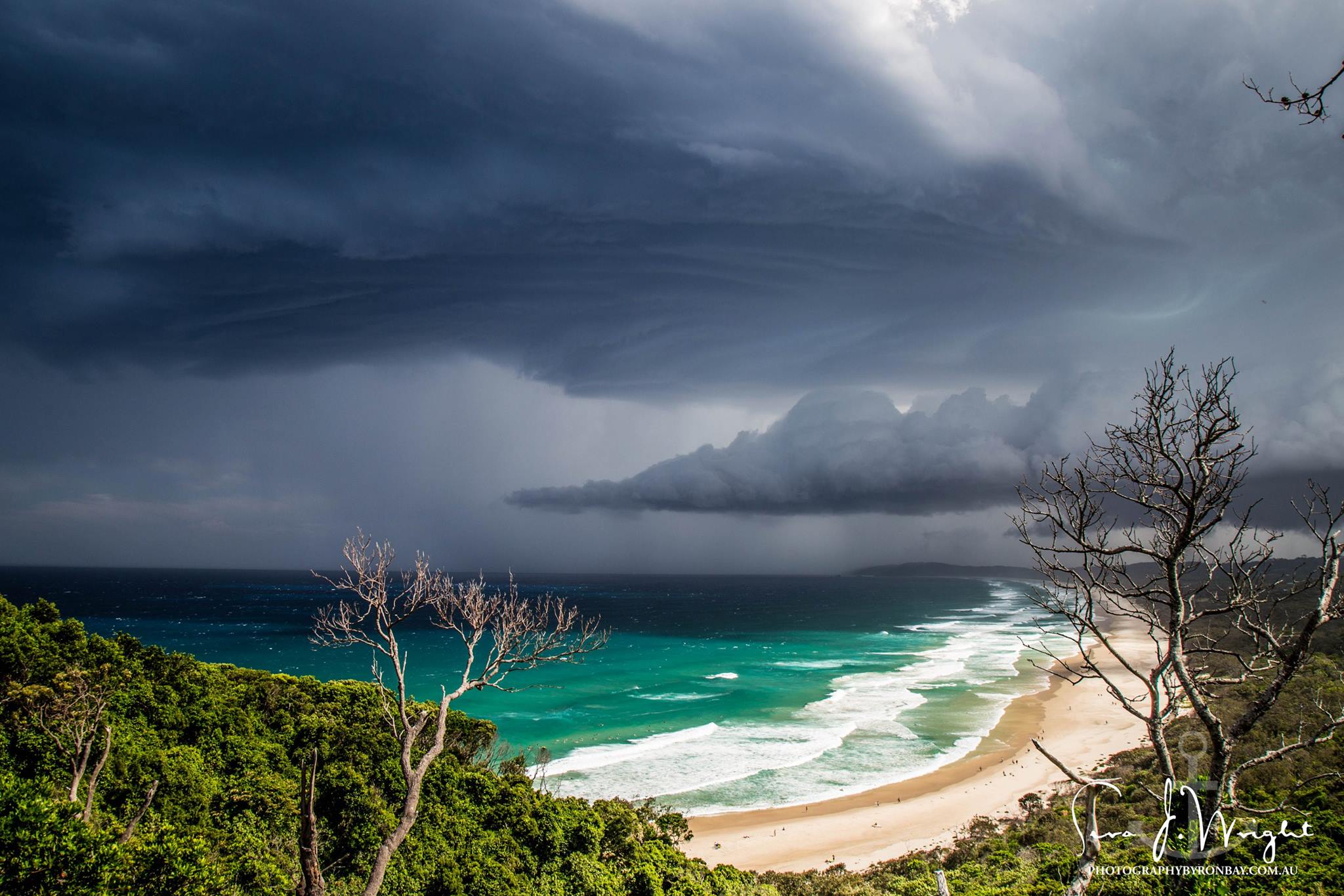 This image of a double Storm Front at Tallow Beach, Byron Bay, yesterday was shared to The Northern Star's Facebook page by Sera Wright. This image of a double Storm Front at Tallow Beach, Byron Bay, yesterday was shared to The Northern Star's Facebook page by Sera Wright.