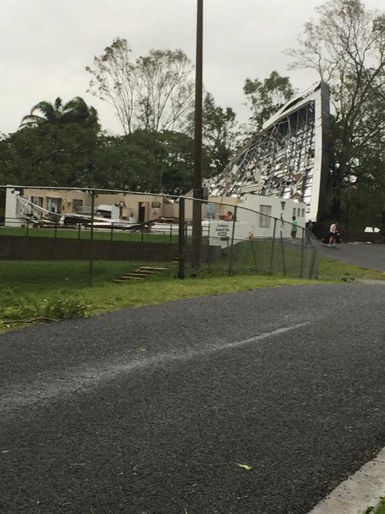Nerimbera Soccer Club with the roof lifted after Cyclone Marcia. Photo Contributed Nerimbera Soccer Club with the roof lifted after Cyclone Marcia. Photo Contributed