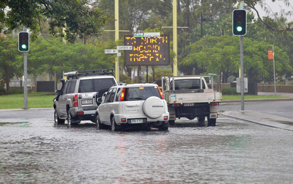 OVERFLOWING: More than 24 hours of rain on the Sunshine Coast left water over many roads, including Cotton Tree Esplanade. OVERFLOWING: More than 24 hours of rain on the Sunshine Coast left water over many roads, including Cotton Tree Esplanade.