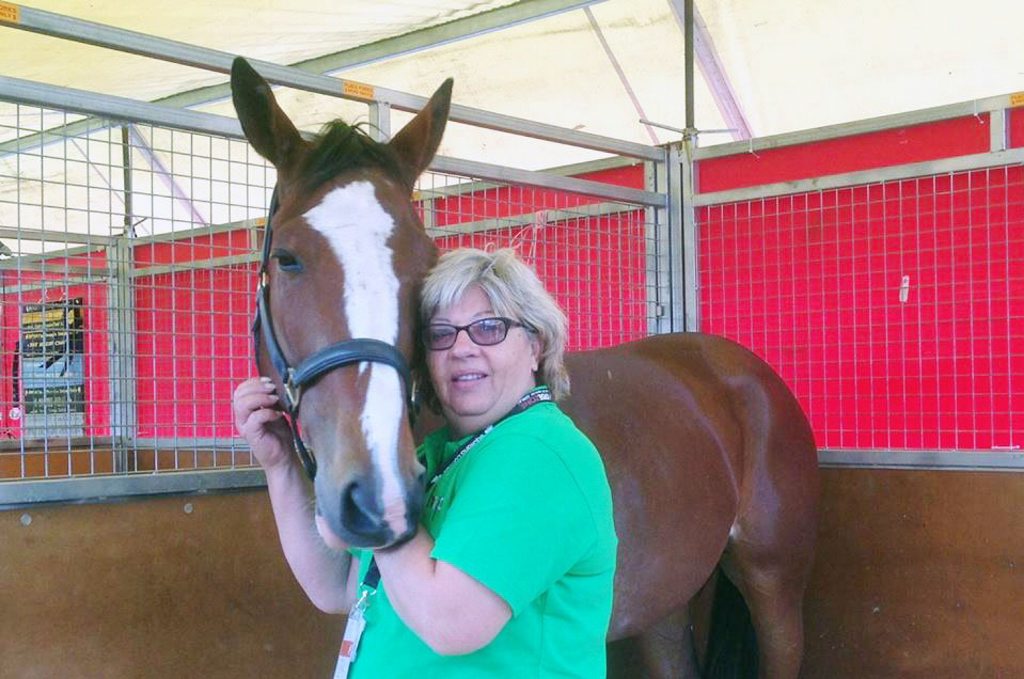 Mt Walker woman Maxine Ellison visited the transformed Andy while he was in Victoria to perform at Equitana. Mt Walker woman Maxine Ellison visited the transformed Andy while he was in Victoria to perform at Equitana.