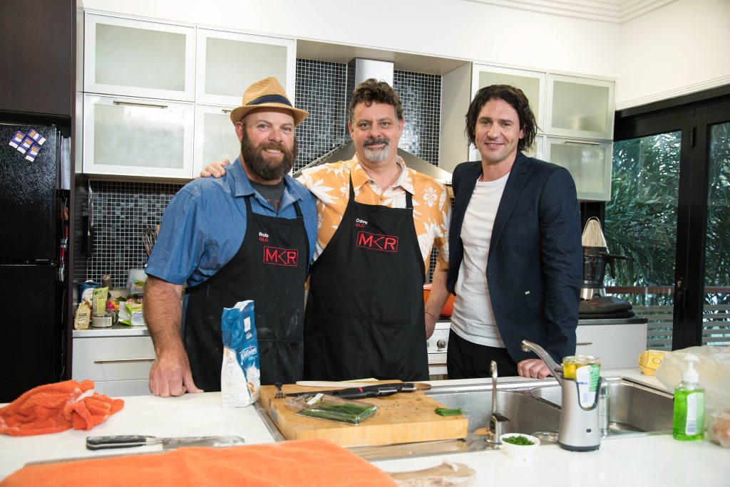 Rob and Dave with judge Colin Fassnidge during their instant restaurant in Sandgate. Rob and Dave with judge Colin Fassnidge during their instant restaurant in Sandgate.
