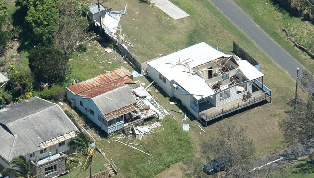 Property in Keppel Sands damaged by cyclone Marcia. Photo Allan Reinikka / The Morning Bulletin
