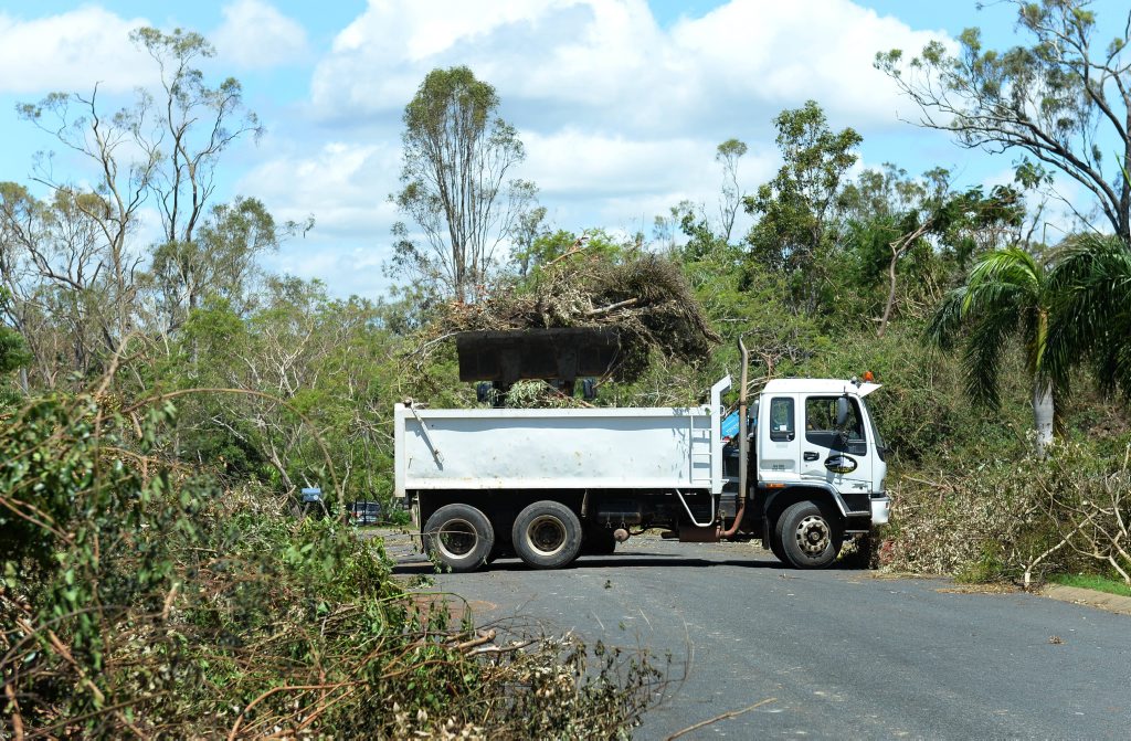 The clean up is well under way with council crews and volunteers clearing fallen trees caused by Cyclone Marcia from roads around Yeppoon. Photo: Chris Ison / The Morning Bulletin The clean up is well under way with council crews and volunteers clearing fallen trees caused by Cyclone Marcia from roads around Yeppoon. Photo: Chris Ison / The Morning Bulletin