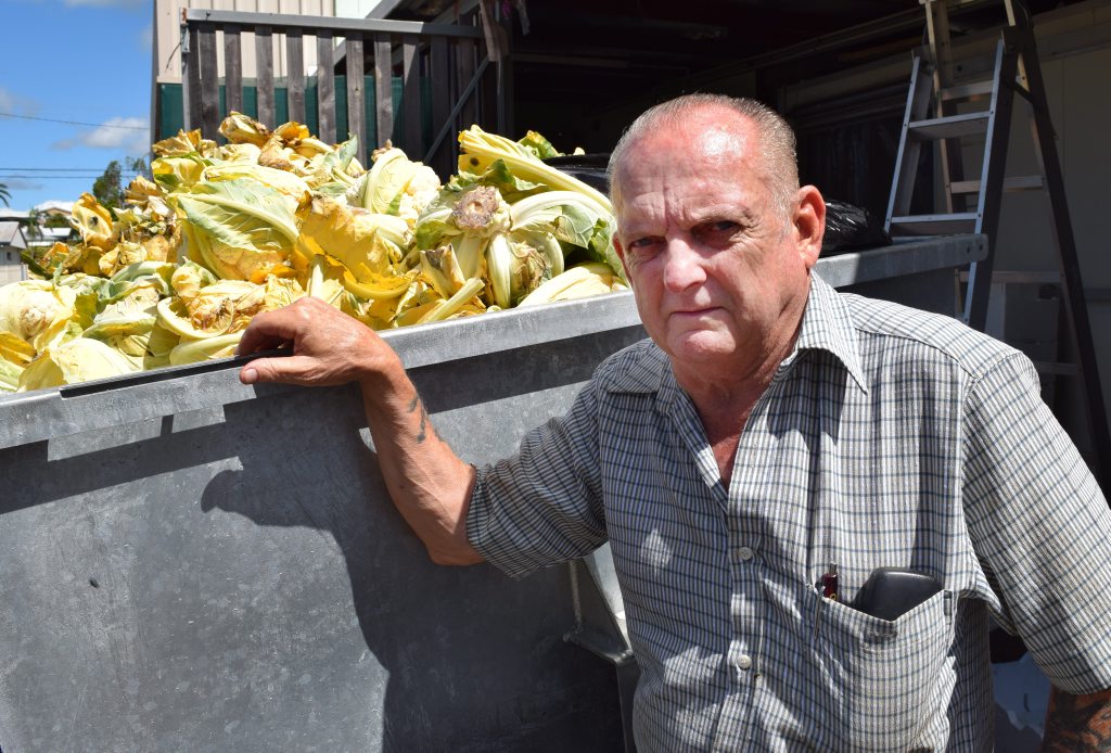 Robbie D's Fruit and Veg owner Robbie Dunnett has thrown out $20,000 worth of stock. Photo Jenna Johnstone / Morning Bulletin Robbie D's Fruit and Veg owner Robbie Dunnett has thrown out $20,000 worth of stock. Photo Jenna Johnstone / Morning Bulletin