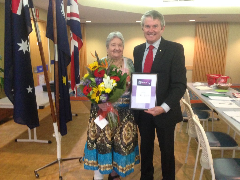 Margaret Paul, the 2015 Ballina Electorate Woman of the Year, with Ballina MP Don Page. Margaret Paul, the 2015 Ballina Electorate Woman of the Year, with Ballina MP Don Page.