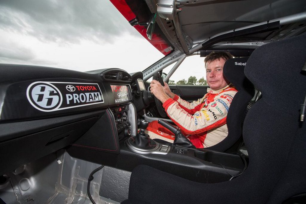 The Toyota 86 Pro-Am development car and Neal Bates. The Toyota 86 Pro-Am development car and Neal Bates.