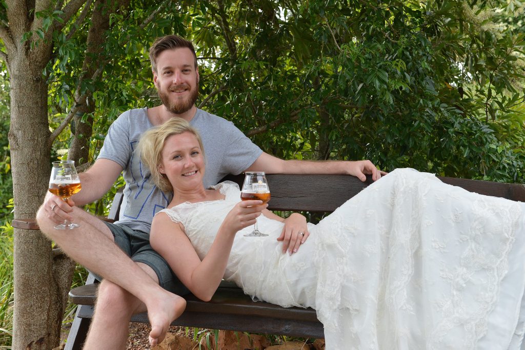The brewer with his bride. Cameron Manson formerly of Gympie and now running a micro brewery business in Norway with his bride Fam. They were married on Saturday, February 7 at Noosa. Photo: Greg Miller / Gympie Times The brewer with his bride. Cameron Manson formerly of Gympie and now running a micro brewery business in Norway with his bride Fam. They were married on Saturday, February 7 at Noosa. Photo: Greg Miller / Gympie Times