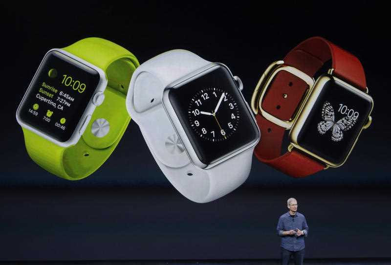 Apple CEO Tim Cook introduces Apple Watch on Tuesday, Sept. 9, 2014, in Cupertino, Calif. Apple CEO Tim Cook introduces Apple Watch on Tuesday, Sept. 9, 2014, in Cupertino, Calif.