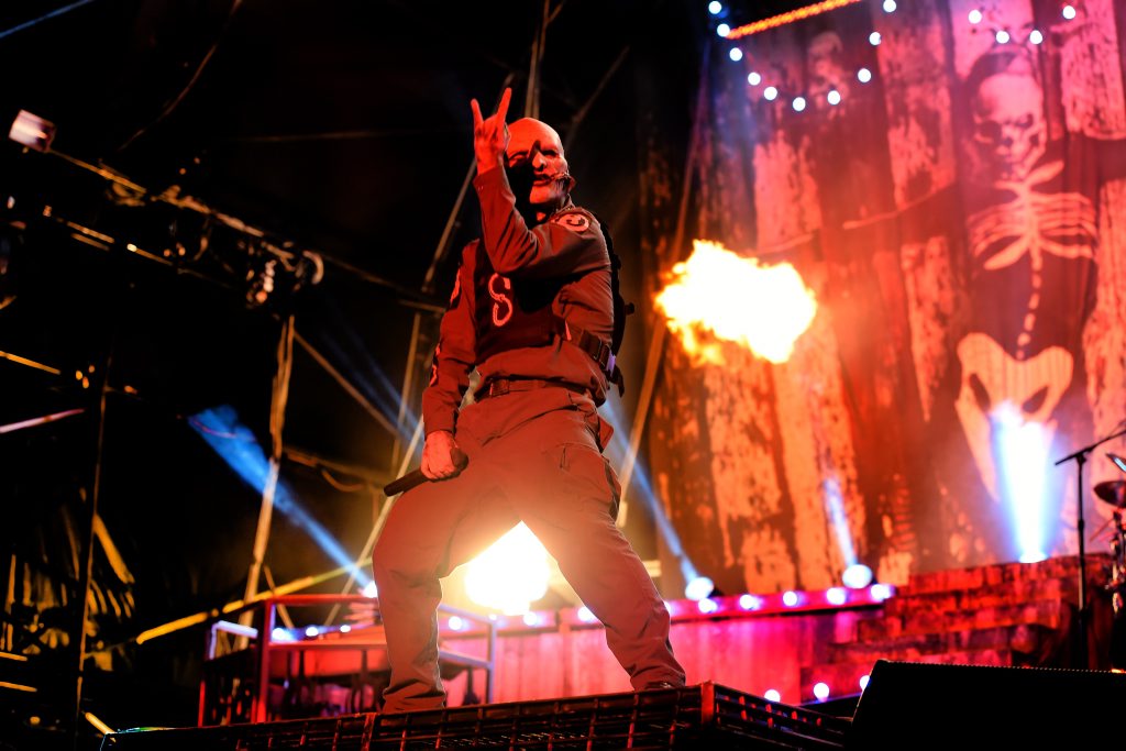 Slipknot take the headline stage at Soundwave 2015 in Brisbane at the RNA showgrounds. Photo Marc Stapelberg / The Northern Star Slipknot take the headline stage at Soundwave 2015 in Brisbane at the RNA showgrounds. Photo Marc Stapelberg / The Northern Star