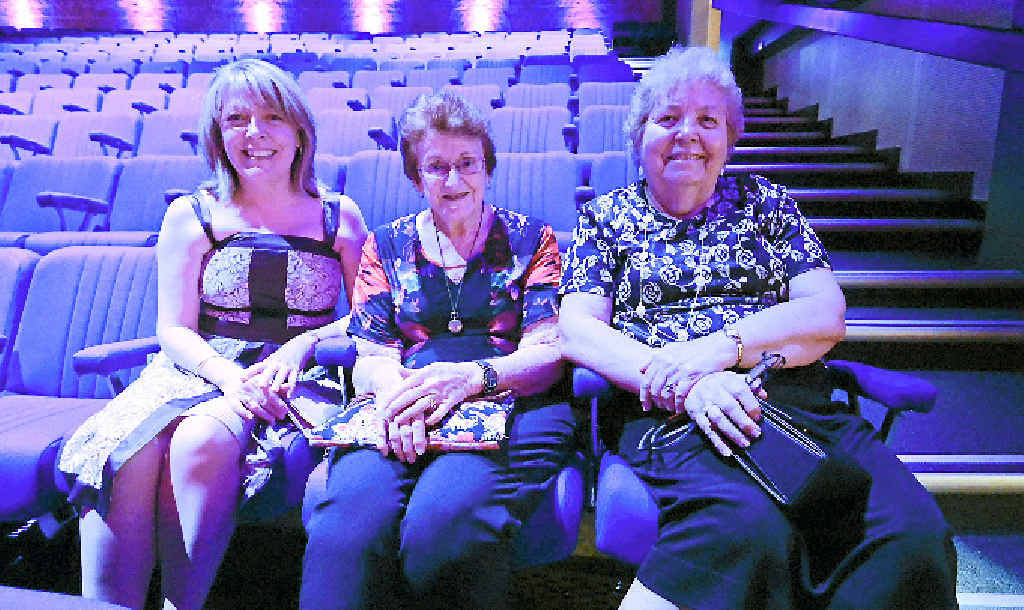 GIRL’S NIGHT OUT: Dianne Leech, Pat Bode and Dorothy Leech sat in awe as the Pirates of Penzance was performed on Saturday night.