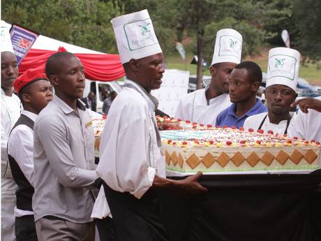 Just one of the cakes Mugabe was presented with at his low-key soiree Just one of the cakes Mugabe was presented with at his low-key soiree Just one of the cakes Mugabe was presented with at his low-key soiree Just one of the cakes Mugabe was presented with at his low-key soiree