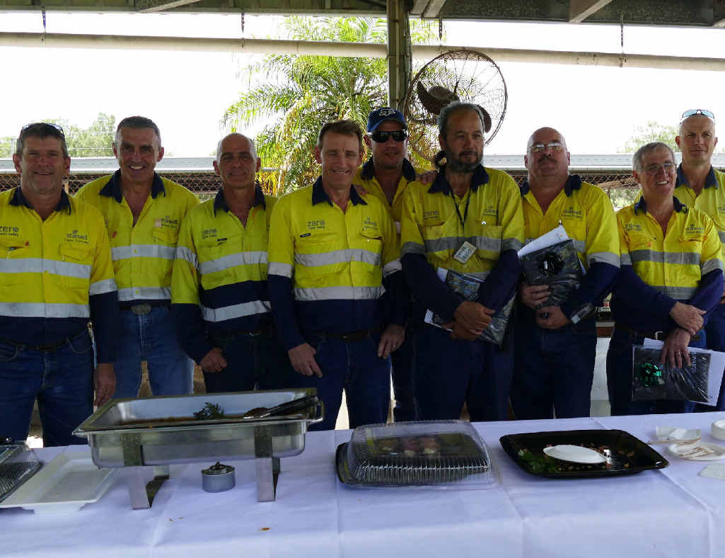 FAREWELL: Swanbank Power Station employees (from left) Peter Cumming, Michael Grice, Peter Kennedy, Wayne Kreis, Dwayne Dowden, Graham Yamaguchi, Darren O’Brien, John Bunt, Gavin Peut. FAREWELL: Swanbank Power Station employees (from left) Peter Cumming, Michael Grice, Peter Kennedy, Wayne Kreis, Dwayne Dowden, Graham Yamaguchi, Darren O’Brien, John Bunt, Gavin Peut.