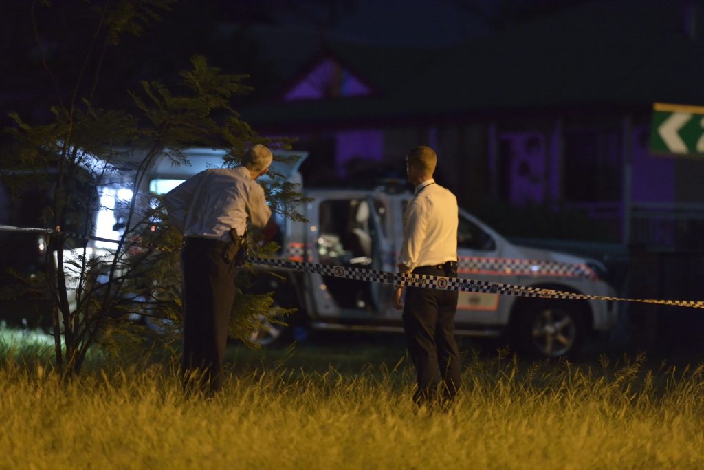 Police at the scene of the triple fatal shooting at Biddeston, west of Toowoomba. Police at the scene of the triple fatal shooting at Biddeston, west of Toowoomba.