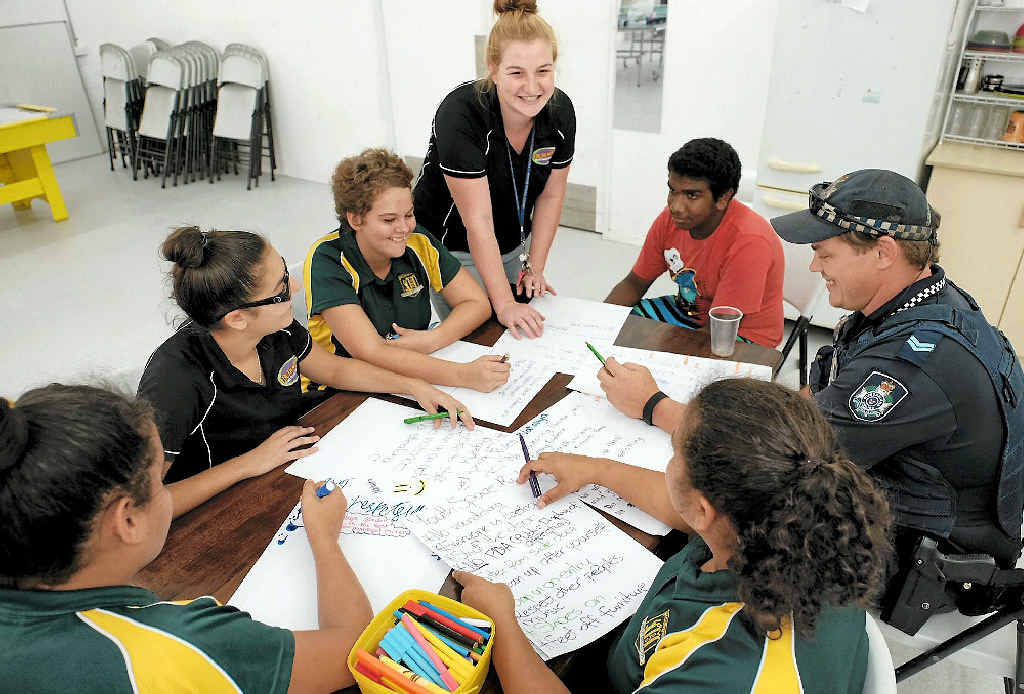 ROOM TO MOVE: Youthspace’s Nataliya Gordon, Keisha McEwan, Sarah Rodgers, Emily Hopper, Anthony Kennedy, Nahkeeta Miller and Senior Constable Timothy Farran. ROOM TO MOVE: Youthspace’s Nataliya Gordon, Keisha McEwan, Sarah Rodgers, Emily Hopper, Anthony Kennedy, Nahkeeta Miller and Senior Constable Timothy Farran.