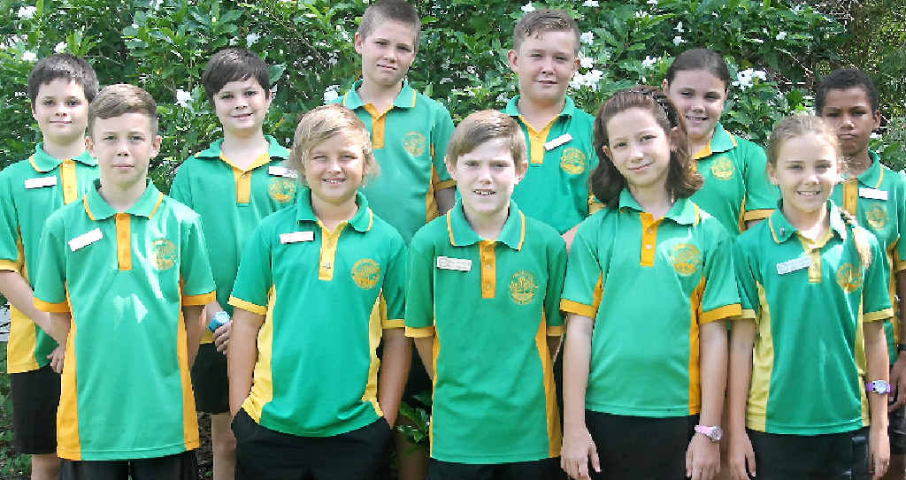 LEADING LADS AND LADIES: Proserpine State School’s new leaders. (Back) student leaders Lauchlan Cowan and Connor Cowan, school captain Jack Dwyer, student leaders Zac Callan, Britney Trenerry, Masal Barry-Ramoi and (front) Jack Briskey, school vice-captains Elliot Nuske and Ben Nosworthy, student leader Penny Farrell and school captain Libby Cornish. LEADING LADS AND LADIES: Proserpine State School’s new leaders. (Back) student leaders Lauchlan Cowan and Connor Cowan, school captain Jack Dwyer, student leaders Zac Callan, Britney Trenerry, Masal Barry-Ramoi and (front) Jack Briskey, school vice-captains Elliot Nuske and Ben Nosworthy, student leader Penny Farrell and school captain Libby Cornish.