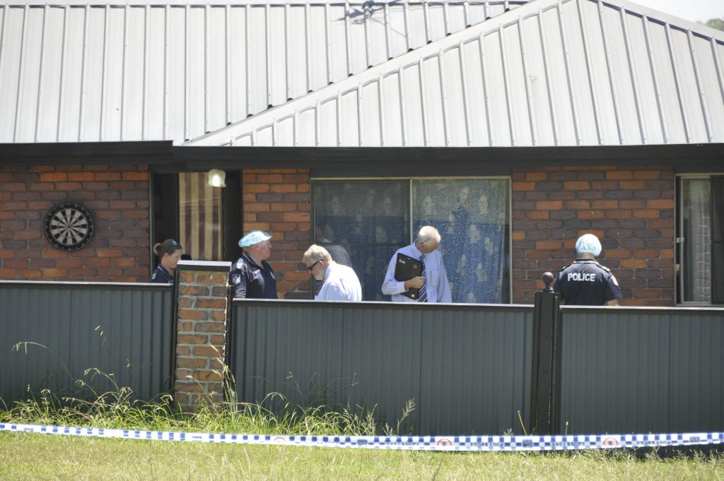 Detective Inspector Dave Isherwood (left) and Detective Senior Sergeant Paul McCusker (plain clothes) accompany forensic investigators at the scene of the Biddeston murder tragedy. Photo Stuart Cumming / The Chronicle Detective Inspector Dave Isherwood (left) and Detective Senior Sergeant Paul McCusker (plain clothes) accompany forensic investigators at the scene of the Biddeston murder tragedy. Photo Stuart Cumming / The Chronicle
