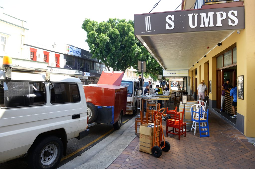 YOU’RE OUT: Furniture and stock was being removed from Stumps Hotel in Brisbane Street yesterday. YOU’RE OUT: Furniture and stock was being removed from Stumps Hotel in Brisbane Street yesterday.
