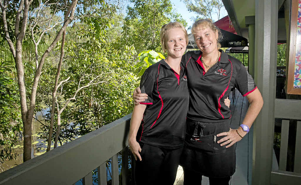 Emily Connor and Janelle Noonan at the Tondoon Bontanic Gardens in Gladstone. Emily Connor and Janelle Noonan at the Tondoon Bontanic Gardens in Gladstone.